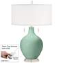 Grayed Jade Toby Table Lamp with Dimmer