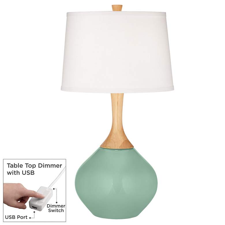 Image 1 Grayed Jade Wexler Table Lamp with Dimmer
