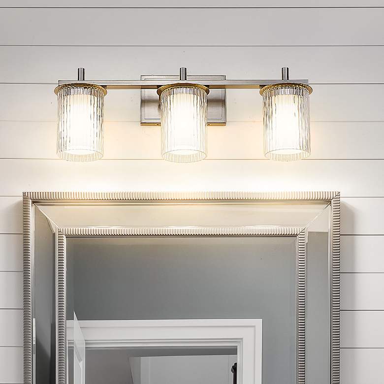 Image 1 Grayson 23" Wide Brushed Nickel 3-Light Vanity Bath Light