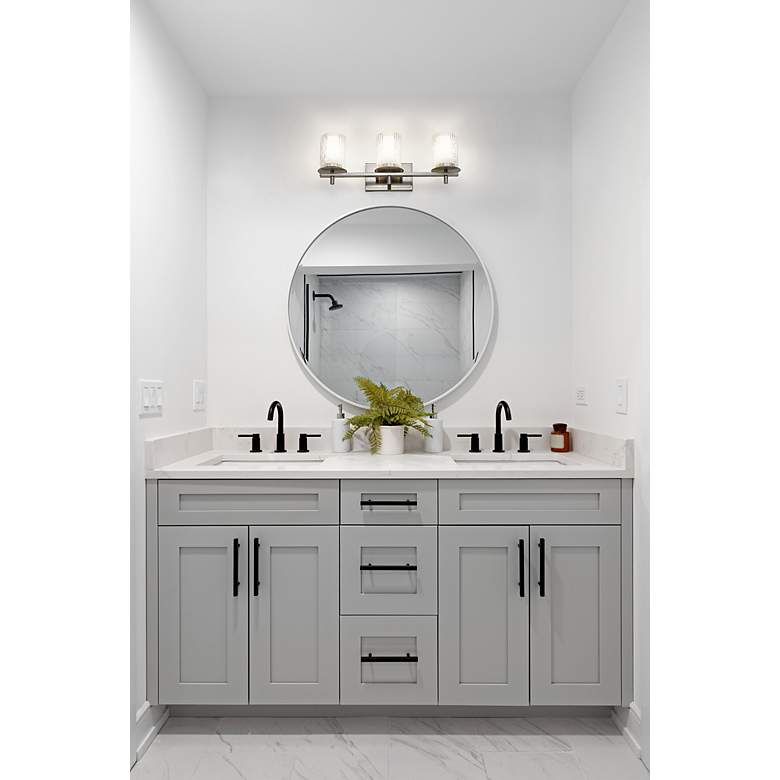 Image 4 Grayson 23" Wide Brushed Nickel 3-Light Vanity Bath Light more views