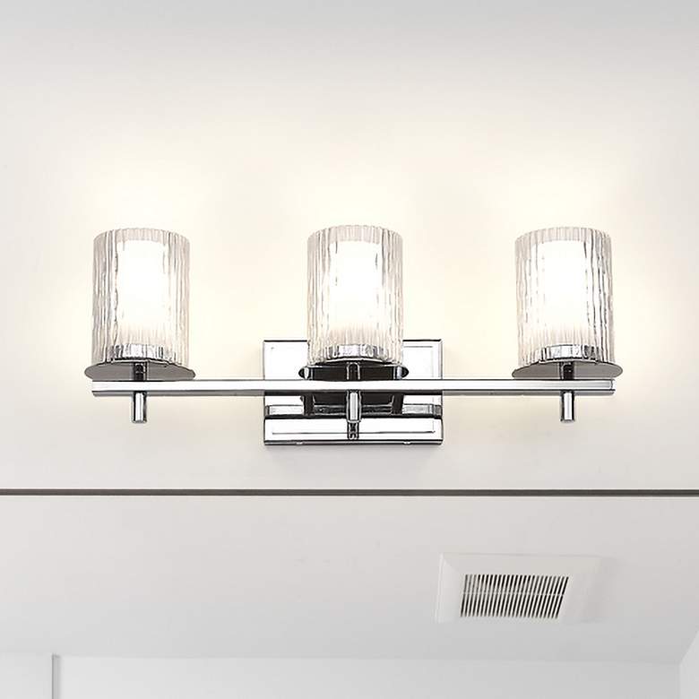 Image 1 Grayson 23" Wide Chrome 3-Light Bath Light