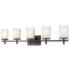 Grayson 40" Wide Matte Black 5-Light Vanity Bath Light