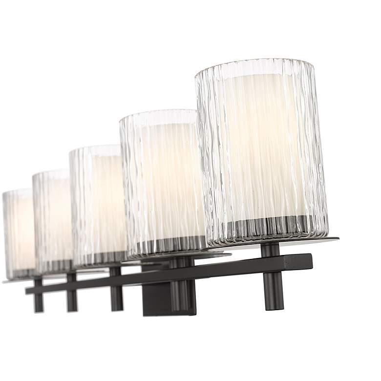 Image 7 Grayson 40" Wide Matte Black 5-Light Vanity Bath Light more views