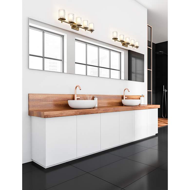 Image 3 Grayson 40" Wide Modern Gold 5-Light Vanity Bath Light more views