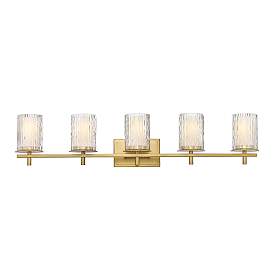Image5 of Grayson 40" Wide Modern Gold 5-Light Vanity Bath Light more views