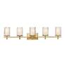 5_Grayson 40" Wide Modern Gold 5-Light Vanity Bath Light more views