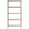 Grayson 72" High Glass and Gold Metal 4-Shelf Bookcase
