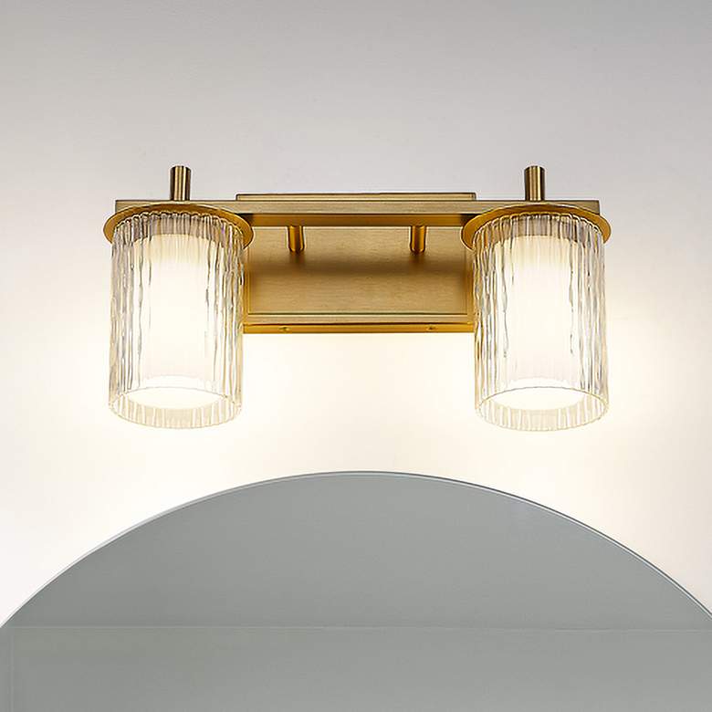Image 2 Grayson 8 1/2" High Modern Gold 2-Light Wall Sconce