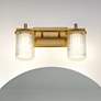 2_Grayson 8 1/2" High Modern Gold 2-Light Wall Sconce