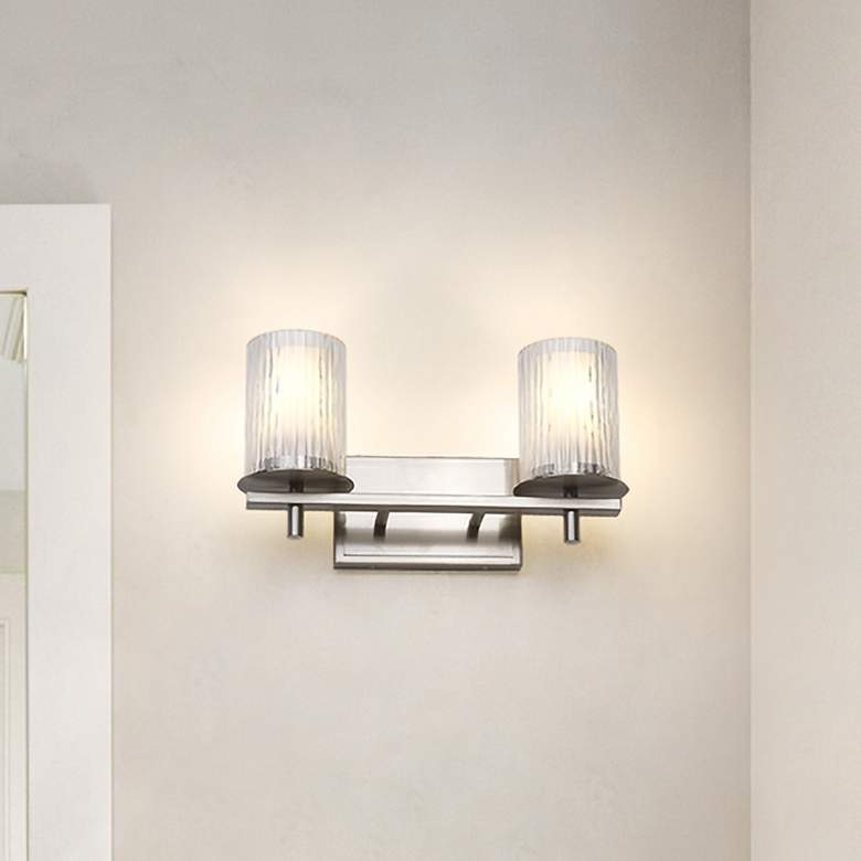 Image 1 Grayson by Z-Lite Brushed Nickel 2 Light Vanity
