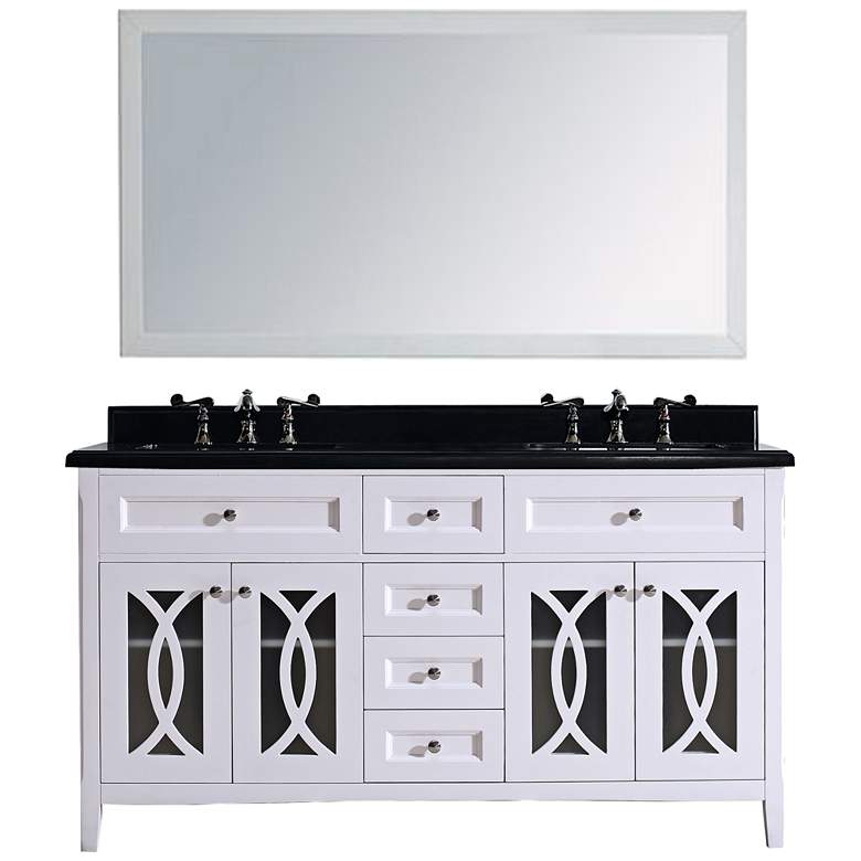 Image 1 Grazia 60" Absolute Black Granite Soft White Double