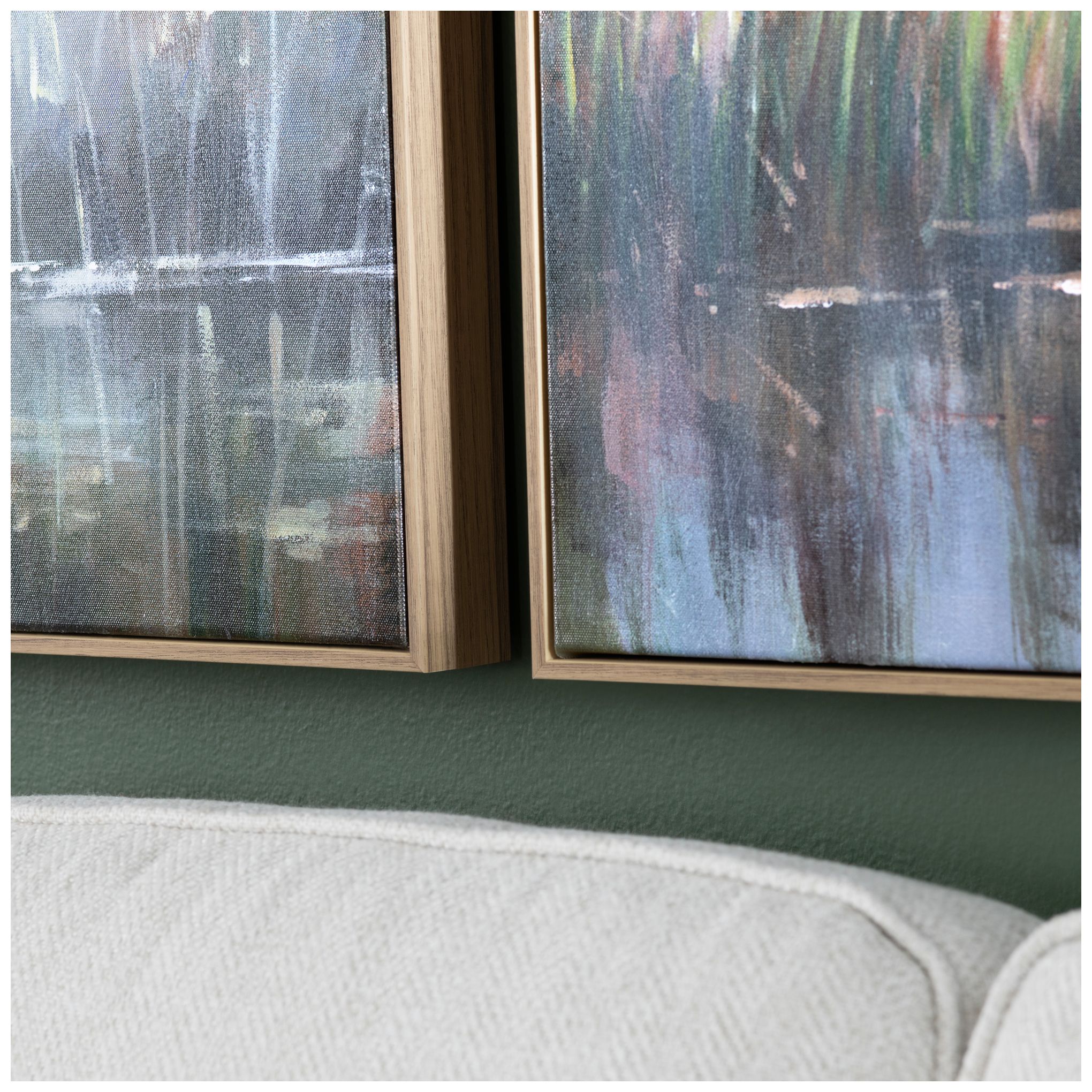 Image 3 Grazing Egret Framed Canvas Wall Art Set of Two more views