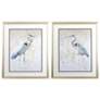 Great Blue Heron 26"W x 32"H Framed Art Set of 2