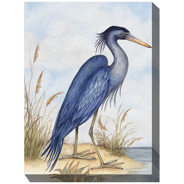 Image 1 Great Blue Heron 40" High Outdoor Canvas Wall Art