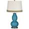 Great Falls Double Gourd Table Lamp with Scallop Lace Trim
