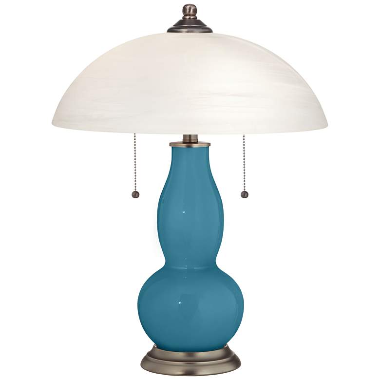 Image 1 Great Falls Gourd-Shaped Table Lamp with Alabaster Shade
