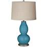 Great Falls Linen Drum Shade Double Gourd Table Lamp