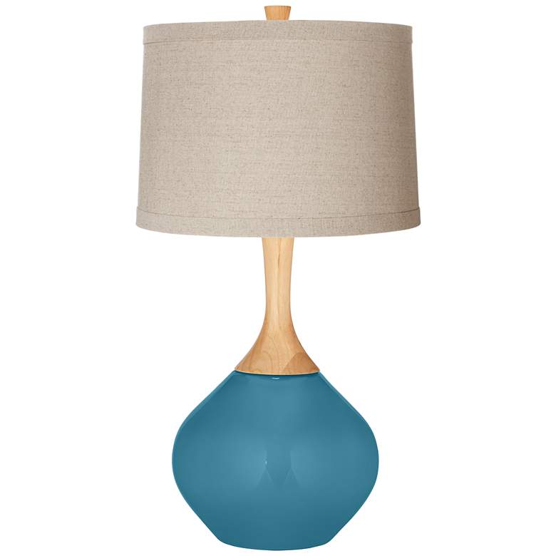 Image 1 Great Falls Natural Linen Drum Shade Wexler Table Lamp