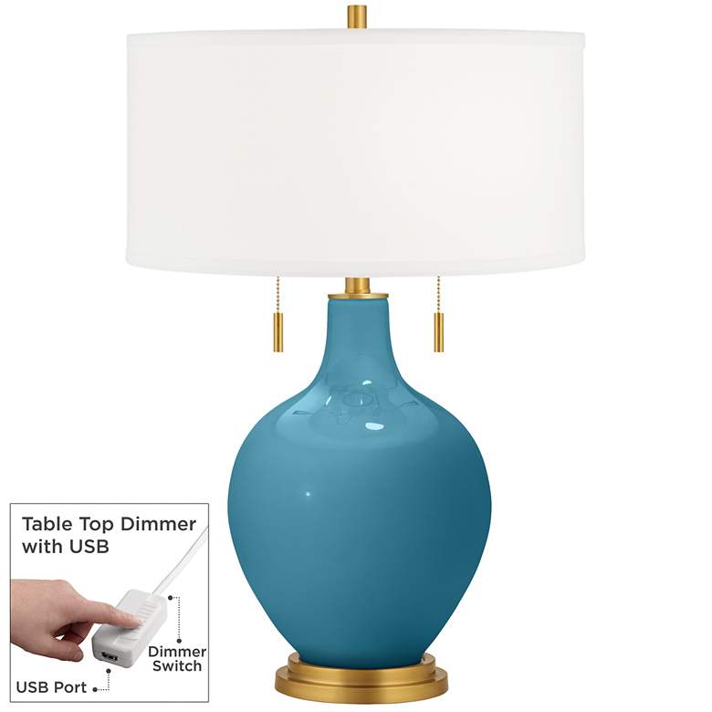 Image 1 Great Falls Toby Brass Accents Table Lamp with Dimmer