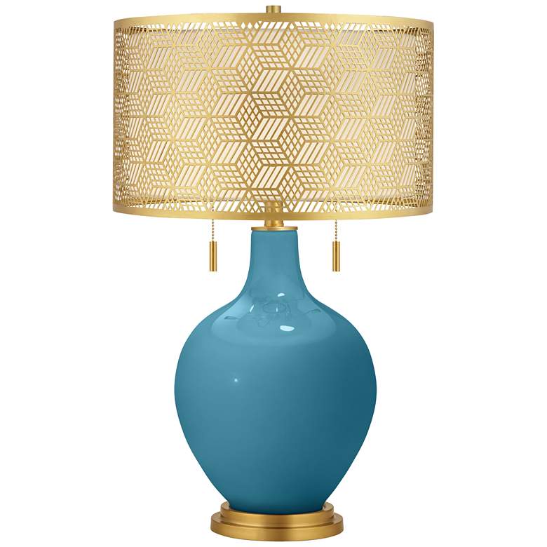 Image 1 Great Falls Toby Brass Metal Shade Table Lamp
