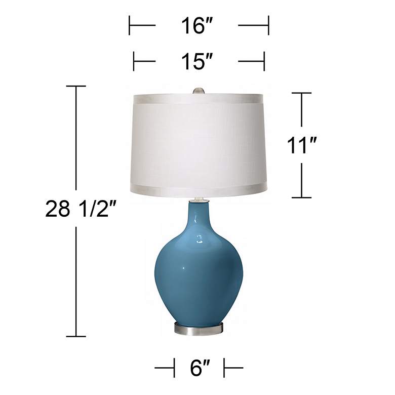 Image 3 Great Falls White Drum Shade Ovo Table Lamp more views