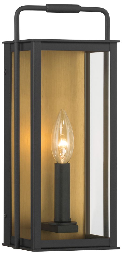 Thumbnail1 of Great Outdoors Aberdeen 1-Lt 13.25-in Black and Brass Outdoor Wall Light
