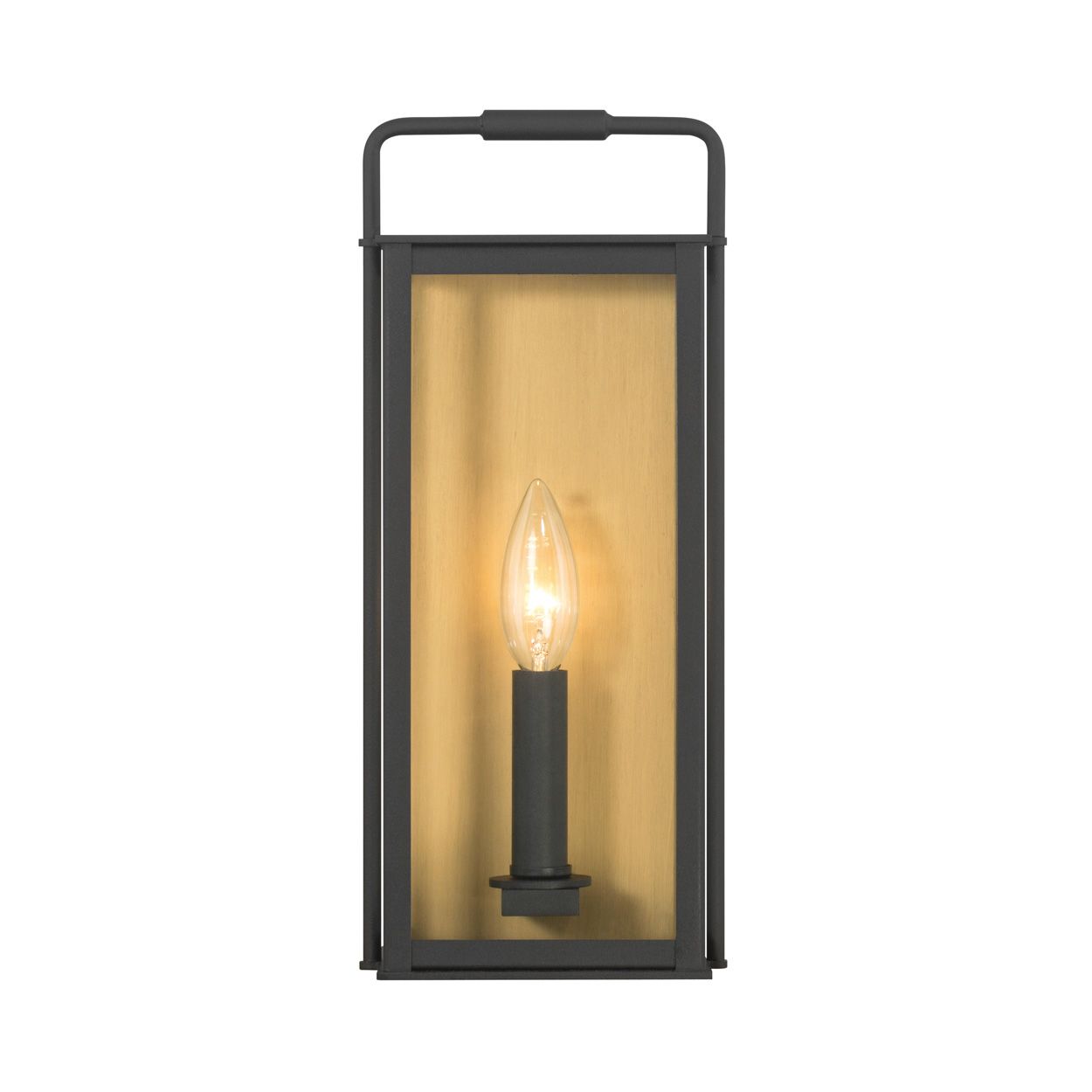 Thumbnail2 of Great Outdoors Aberdeen 1-Lt 13.25-in Black and Brass Outdoor Wall Light more views