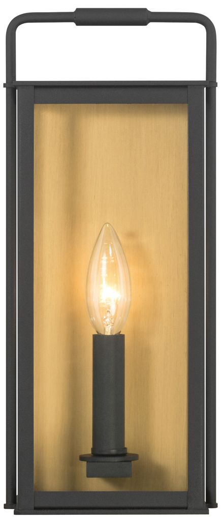 Image 2 Great Outdoors Aberdeen 1-Lt 5.75-in Black and Brass Outdoor Wall Light more views