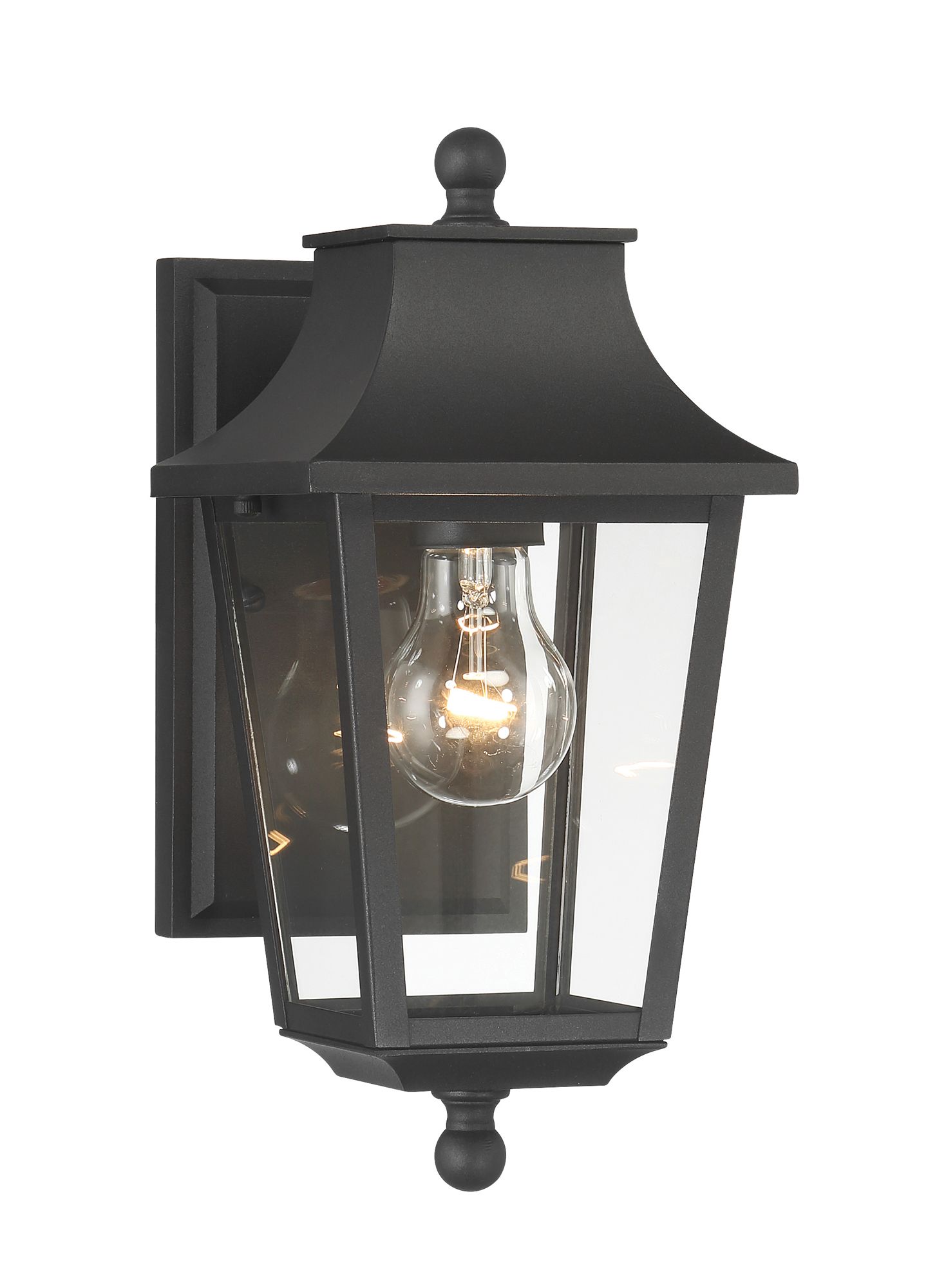 Image 2 Great Outdoors Altimeter 1-Light 6-in Black Outdoor Wall Mount with Shades more views