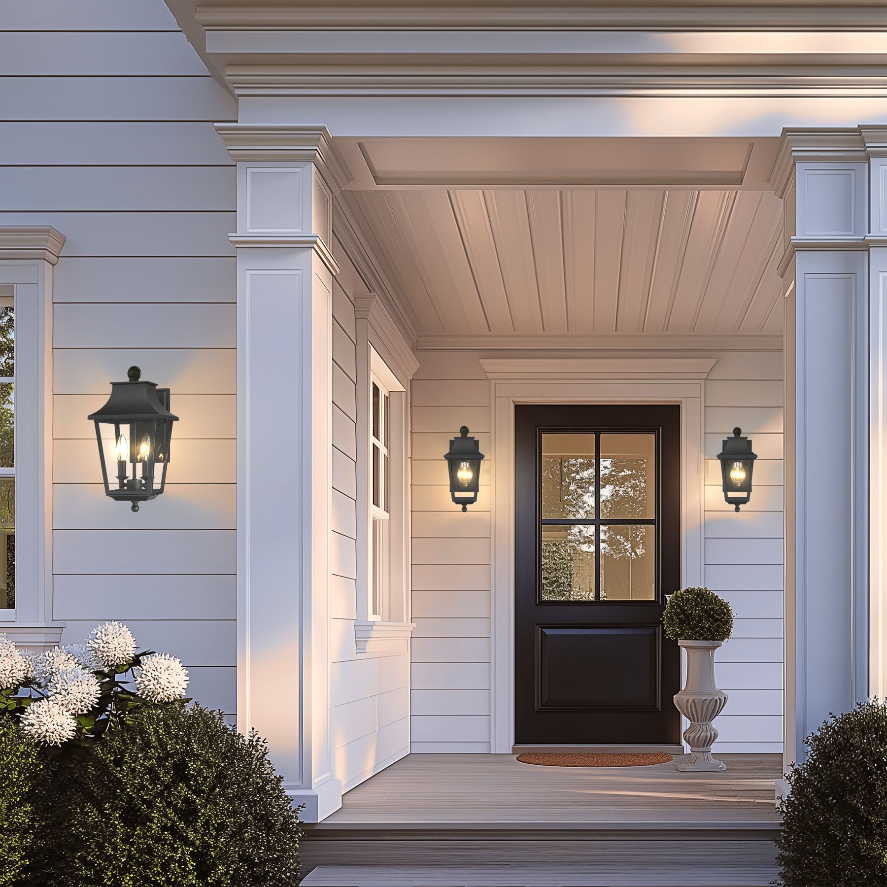 Image 7 Great Outdoors Altimeter 1-Light 6-in Black Outdoor Wall Mount with Shades more views