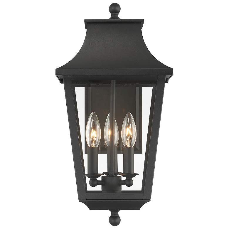 Image 2 Great Outdoors Altimeter 3-Light 9-in Black Outdoor Wall Mount with Shades more views