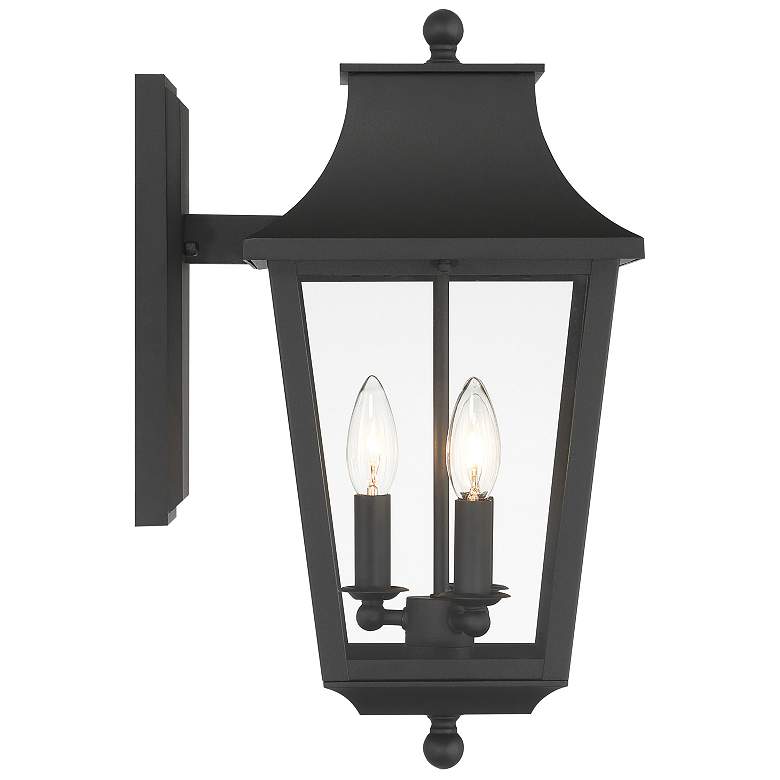Image 4 Great Outdoors Altimeter 3-Light 9-in Black Outdoor Wall Mount with Shades more views