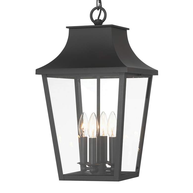 Image 2 Great Outdoors Altimeter 4-Light 11-in Black Outdoor Pendant with Shades more views