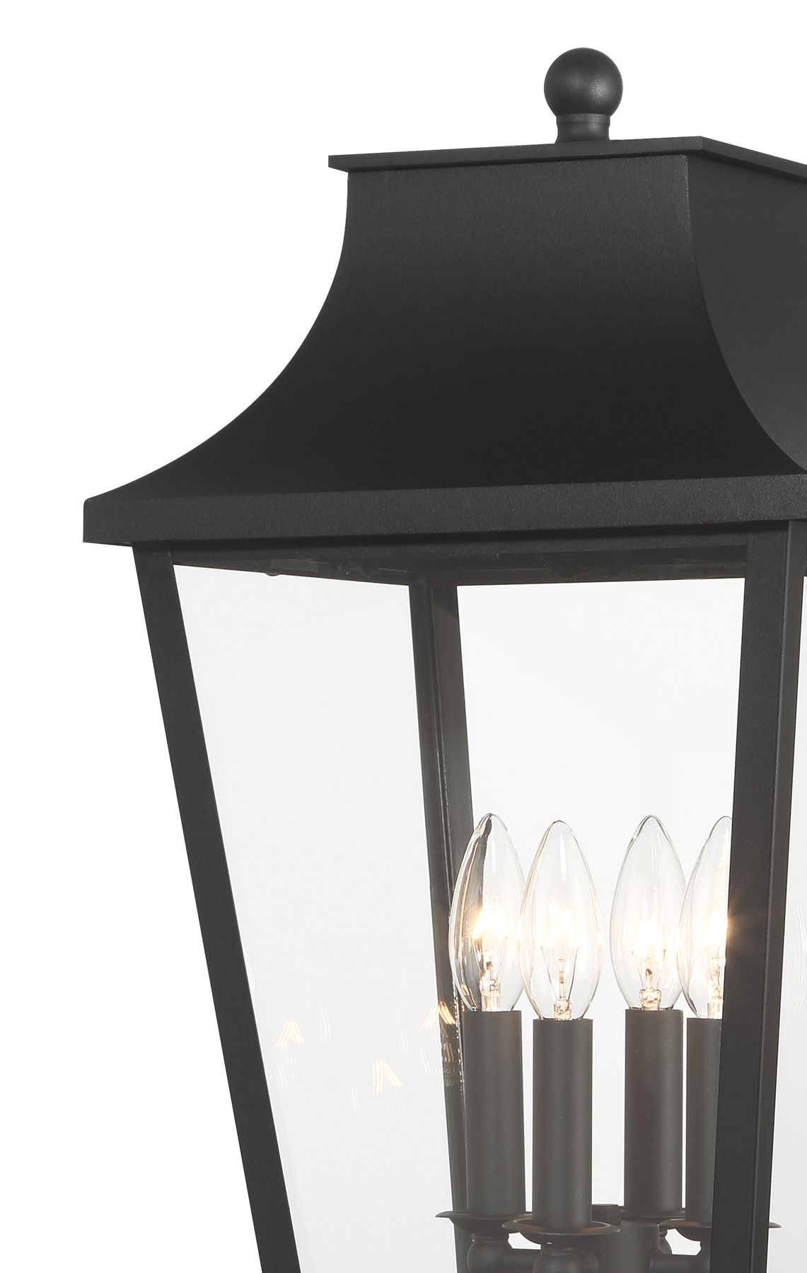 Image 4 Great Outdoors Altimeter 4-Light 11-in Black Outdoor Post Mount with Shades more views