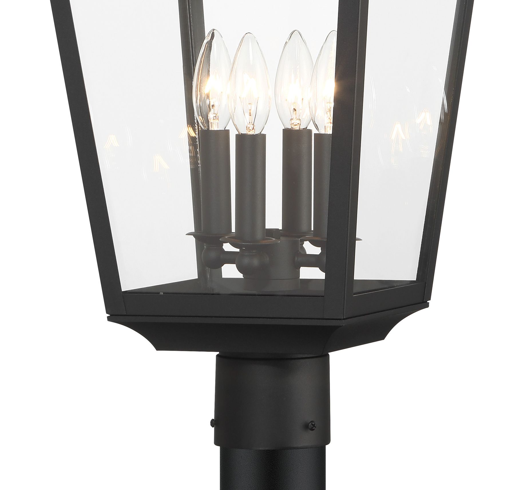 Image 5 Great Outdoors Altimeter 4-Light 11-in Black Outdoor Post Mount with Shades more views