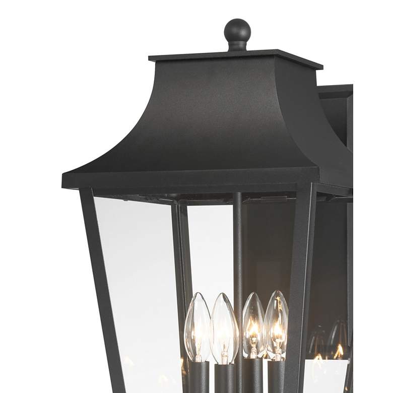 Image 2 Great Outdoors Altimeter 4-Light 11-in Black Outdoor Wall Mount with Shades more views