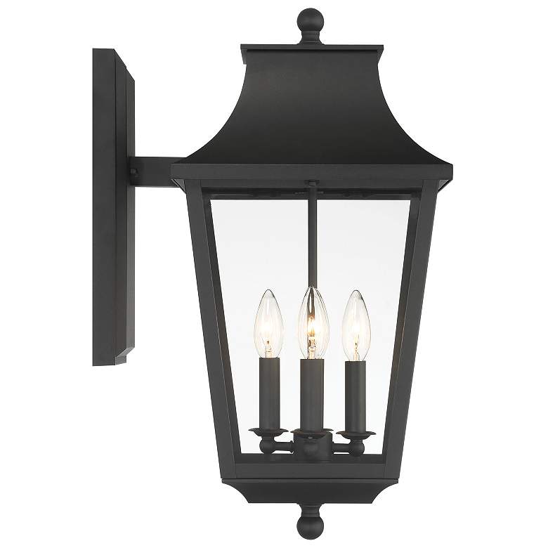 Image 4 Great Outdoors Altimeter 4-Light 11-in Black Outdoor Wall Mount with Shades more views