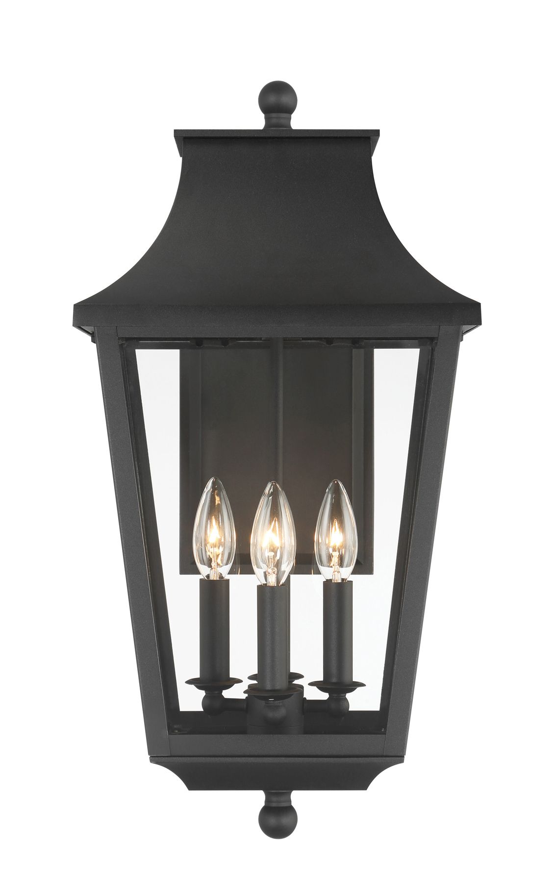 Image 6 Great Outdoors Altimeter 4-Light 11-in Black Outdoor Wall Mount with Shades more views