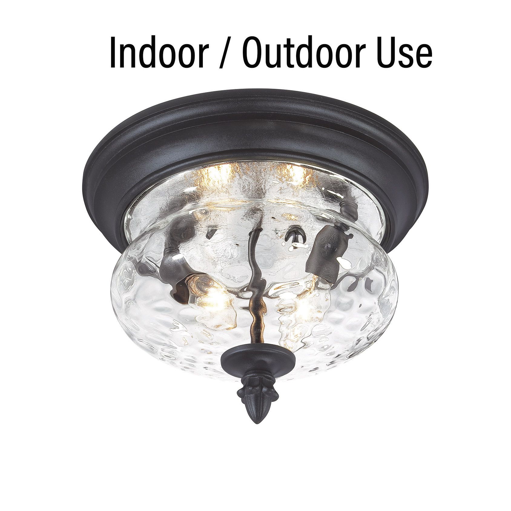 Image 5 Great Outdoors Ardmore 2-Light Black Outdoor Flush Mount with Shade more views