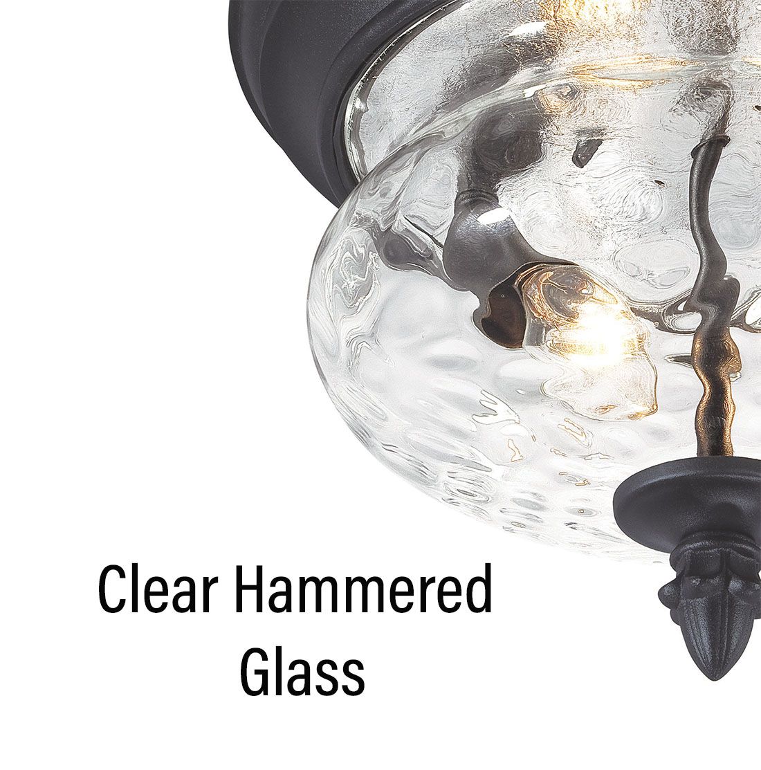 Image 6 Great Outdoors Ardmore 2-Light Black Outdoor Flush Mount with Shade more views