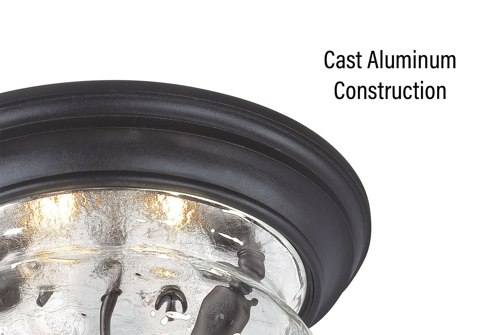 Image 7 Great Outdoors Ardmore 2-Light Black Outdoor Flush Mount with Shade more views