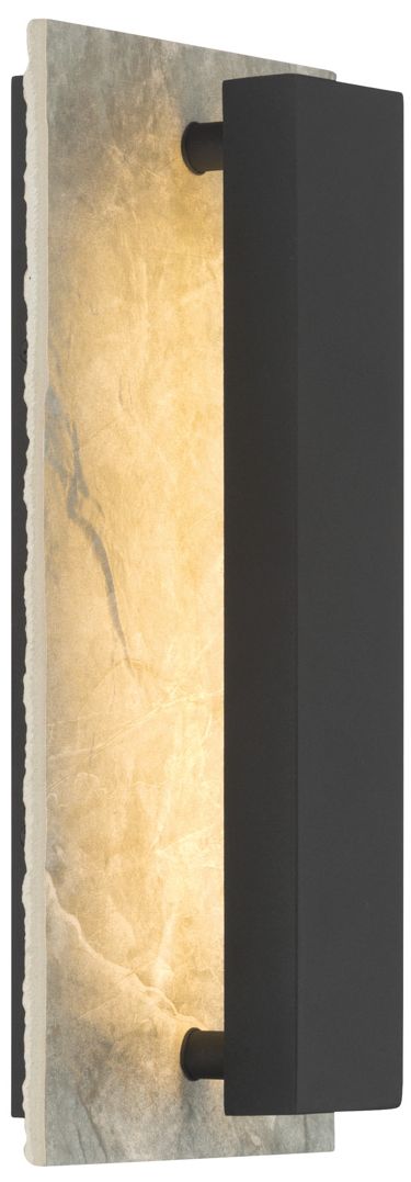 Image 3 Great Outdoors Avenelle LED 13.75in Coal Black and Grey Outdoor Wall Sconce more views