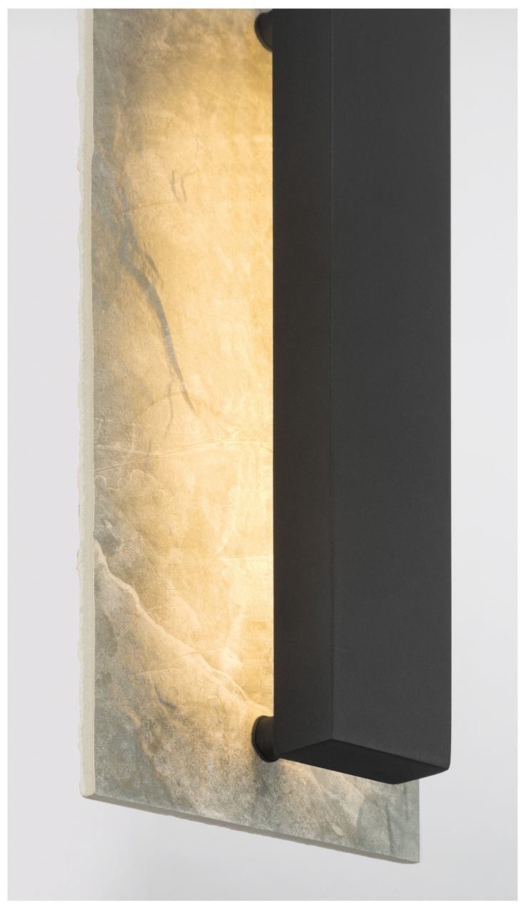 Image 5 Great Outdoors Avenelle LED 13.75in Coal Black and Grey Outdoor Wall Sconce more views