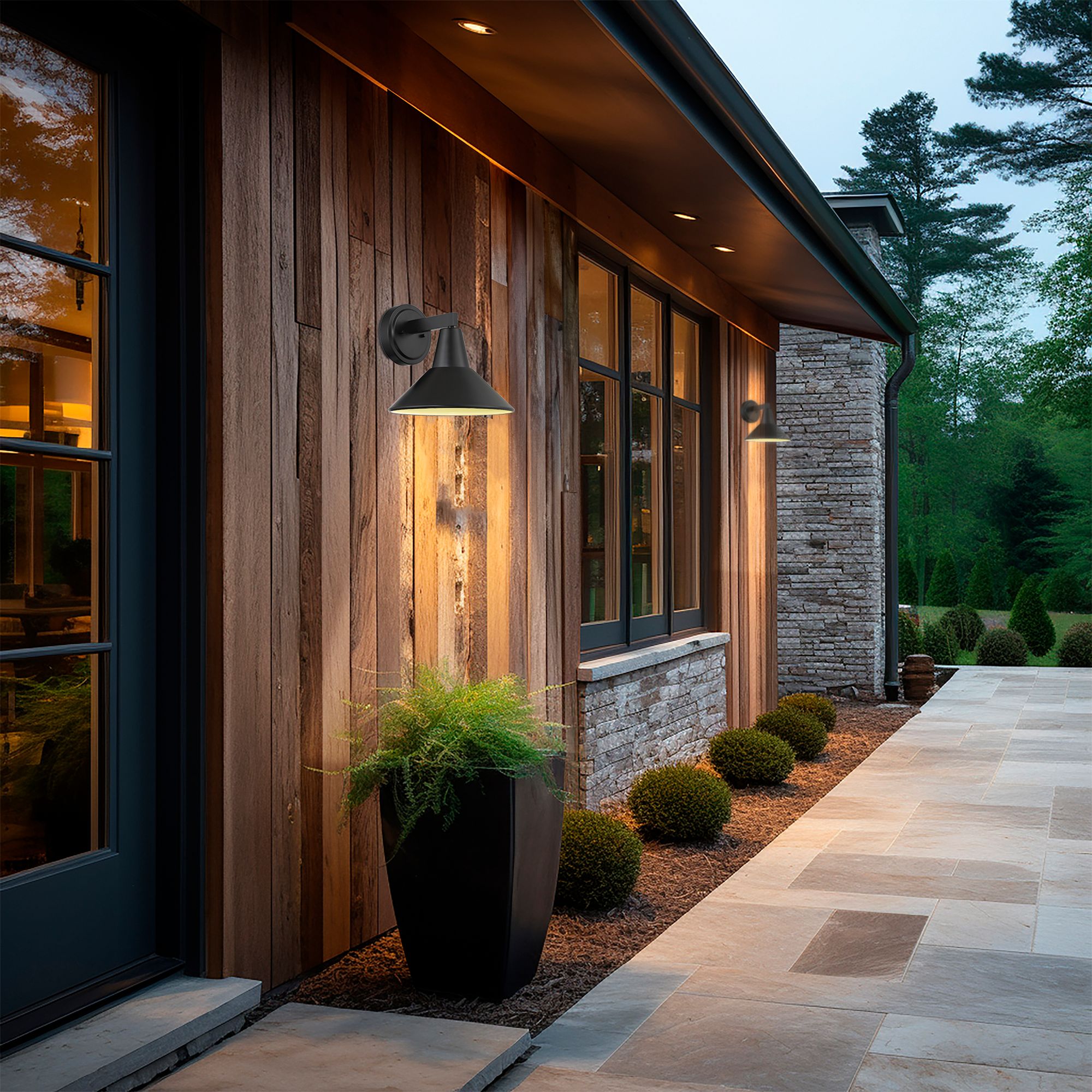 Image 3 Great Outdoors Bay Crest 1-Light 11-in Coal Black Outdoor Wall Light more views