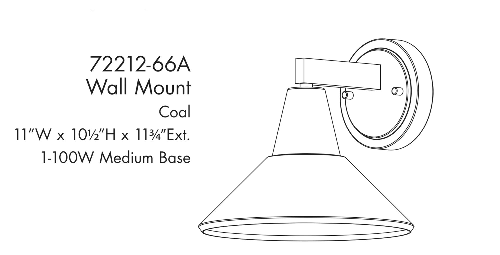 Image 4 Great Outdoors Bay Crest 1-Light 11-in Coal Black Outdoor Wall Light more views