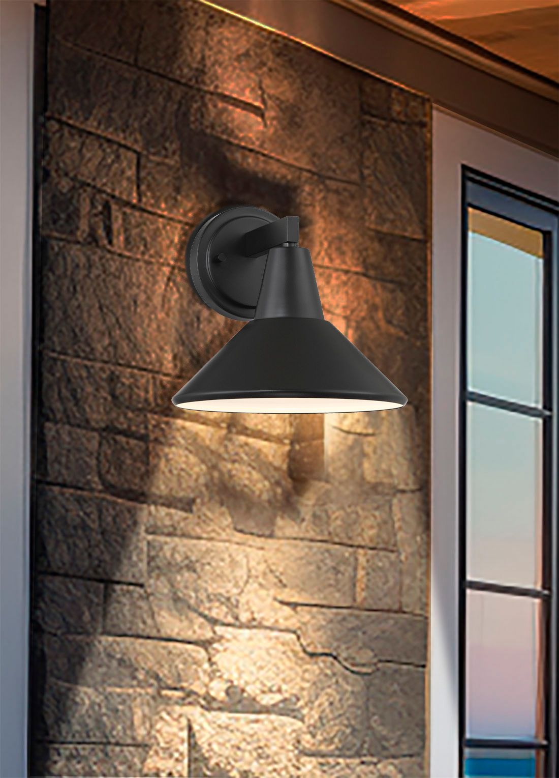 Image 3 Great Outdoors Bay Crest 1-Light 8.88-in Coal Black Outdoor Wall Light more views