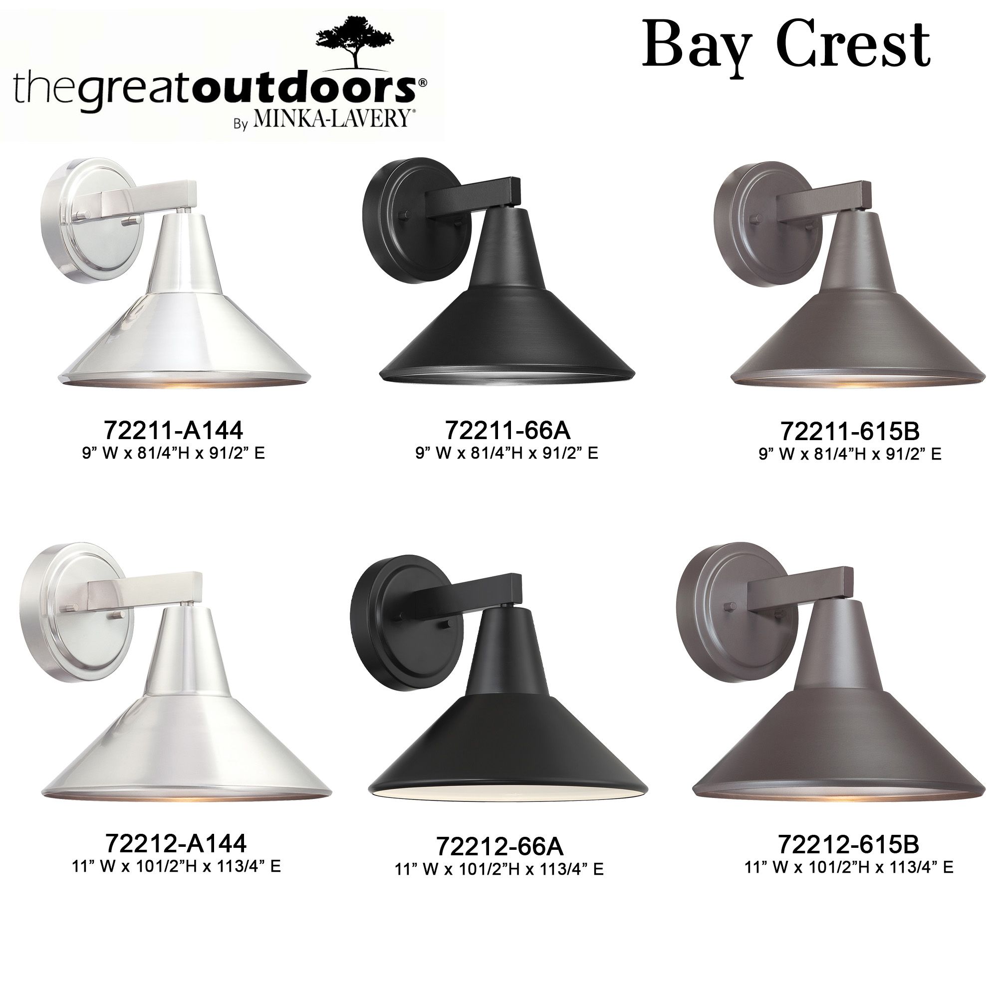 Great Outdoors Bay Crest 1-Light 8.88-in Coal Black Outdoor Wall Light