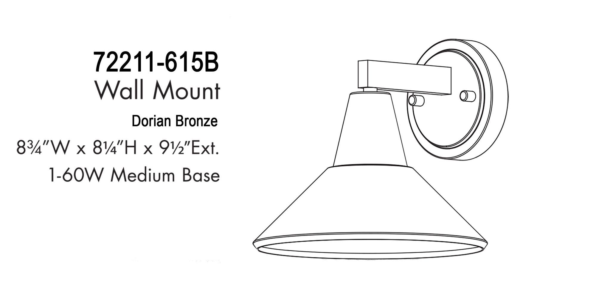 Image 4 Great Outdoors Bay Crest 1-Light 8.88-in Dorian Bronze Outdoor Wall Light more views