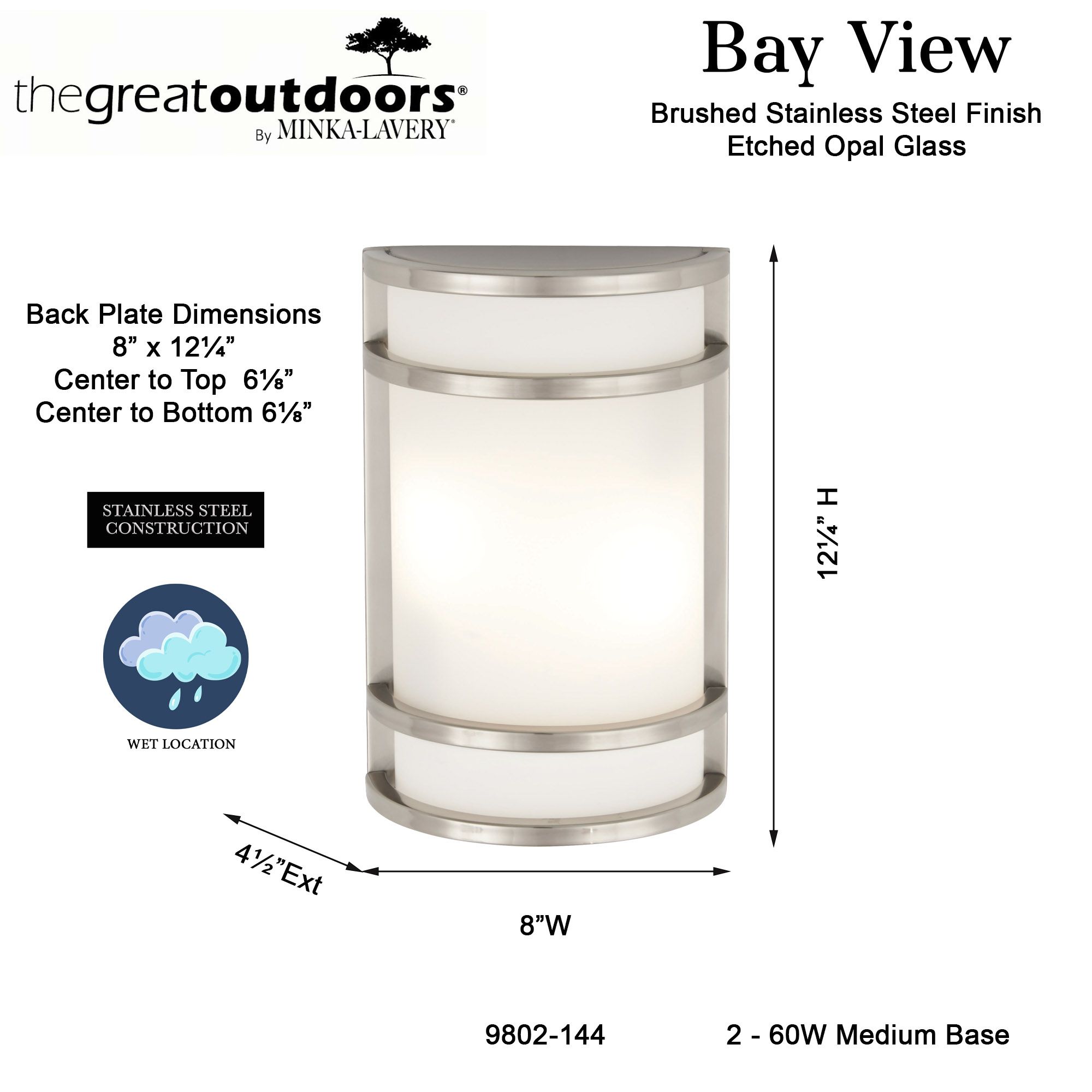 Image 6 Great Outdoors Bay View 2-Lt 12.2-in Brush Stainless Outdoor Pocket Lantern more views