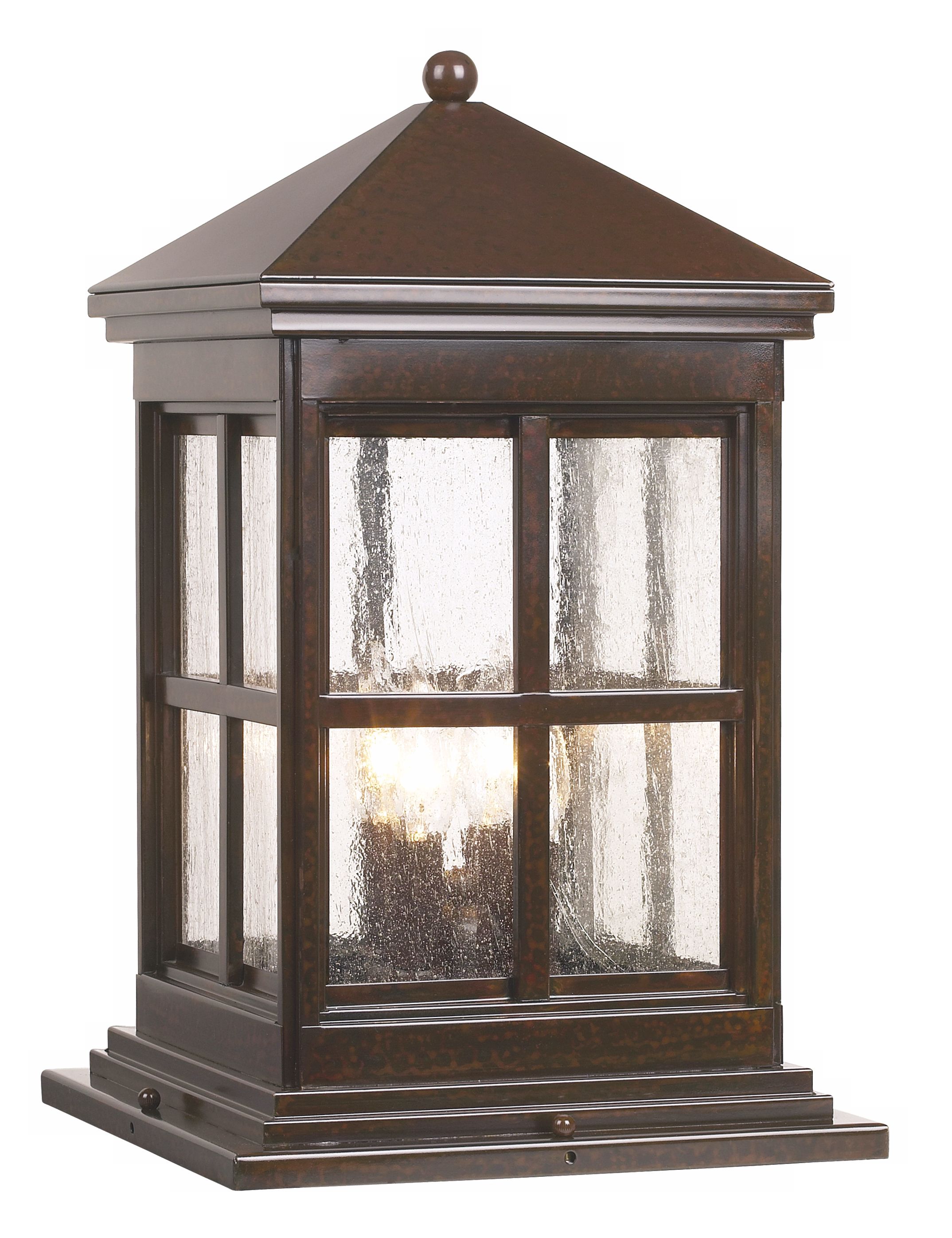 Great Outdoors Berkeley 4-Light 11.5-in Rust Outdoor Post Light